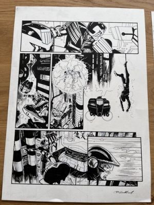 2000 AD original art by Patrick Goddard Judge Dredd