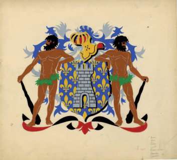 Joubert Pierre | Héraldique Gouache pour les armes de Laval, réalisée pour | Tessier Sarrou