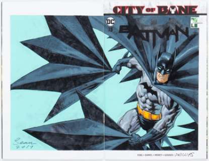 Sean Phillips Batman #75 Wraparound Sketch Cover Variant Original Art (DC, 2019) CGC Signature Series NM+ 9.6 White -