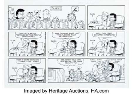 Davis, Jim | Jim Davis Garfield Consecutive Sunday Comic Strip Original Art Group of 5 (PAWS/Universal Press Syndicate, 2007).... (Total: 5 Original Art) | Heritage