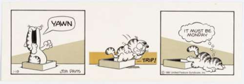 Davis, Jim | Jim Davis Garfield Daily Comic Strip Original Art Dated 1-19-81 (United Feature Syndicate, 1981).... | Heritage
