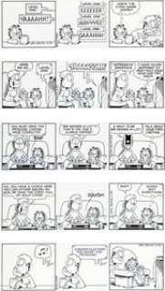 Davis, Jim | Jim Davis Garfield Consecutive Daily Comic Strip Original Art Group of 6 (PAWS, 2010).... (Total: 6 Original Art) | Heritage