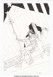 Woods, Pete - Pete Woods Amazons Attack #1 Queen Hippolyta Splash Page 10 Original Art (DC, 2007)....