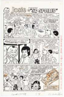 Decarlo, Dan | Dan DeCarlo and Jim DeCarlo - Hostess Cupcakes Ad "Josie in So Spoiled" Complete Story Original Art (Archie, 1977).... (Total: 3 Items) | Heritage