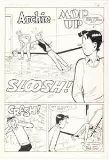 Harry Lucey And Marty Epp | Pep #173 Complete 6-Page Story "Mop Up" Original Art (Archie, 1964). (Total: 6 Original Art) | Heritage