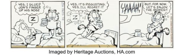 Jim Davis Garfield Daily Comic Strip Original Art dated 7-8-92 (United Feature Syndicate, 1992). | Heritage