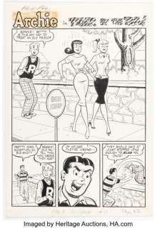 Samm Schwartz (attributed) Archie’s Pals ’n’ Gals #11 "Tiger by the Tail!" Complete 6-Page Story Original Art (Archie, 1959-1960). (Total: 6 Original Art) | Heritage