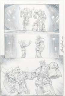 Guido Guidi The Transformers #21 Optimus Prime and Hot Rod Story Page 7 Original Art (IDW, 2011). | Heritage