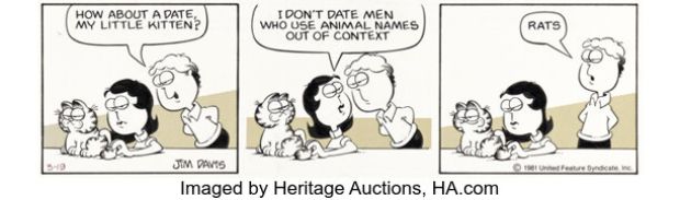 Jim Davis Garfield Daily Comic Strip Original Art dated 3-19-81 (United Feature Syndicate, 1981). | Heritage