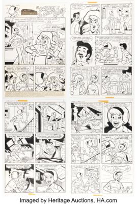 Stan Goldberg and Jon D’Agostino Sabrina, the Teenage Witch #27 "Salem Sing Along" Complete 6-Page Story Original Art (Archie, 1975). (Total: 6 Original Art) | Heritage