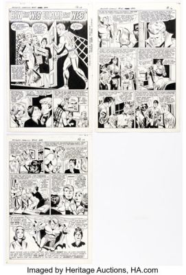 Paul Reinman Mighty Comics #45 The Web Complete 3-Page Story Original Art (Archie/Mighty Comics Group, 1967). (Total: 3 Original Art) | Heritage