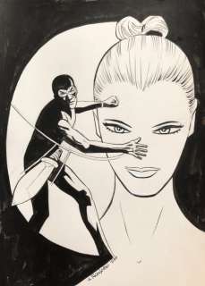 Diabolik - illustrazione originale di Giorgio Montorio - china su cartoncino - firmato - Loose page | Catawiki