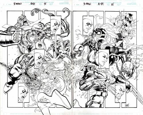 Pasqual Ferry | X-Men #84 p.14-15 | Tavole Originali