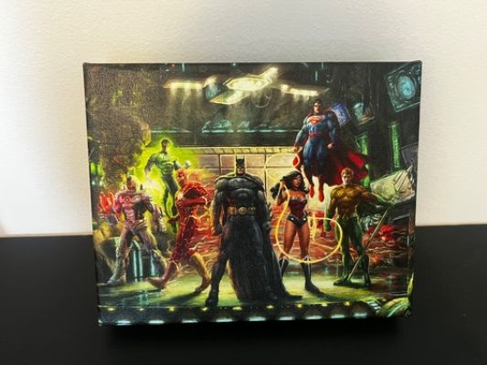 Thomas Kinkade Justice League Gallery Wrapped Canvas 8x10 DC Comics Sealed | eBay US (Buy It Now)