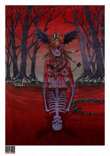 Rufus Dayglo - Solid gold death mask - a2 giclée print - tank girl / gorillaz - rufus dayglo