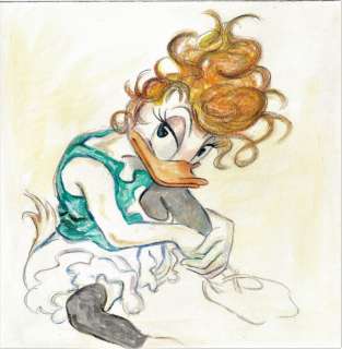 Daisy Duck Inspired By Egon Shiele Painting - Original Painting - Tony Fernandez Signed - Acrylic Art | Catawiki