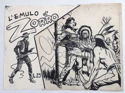 Guido Buzzelli - Originale di Copertina "L’Emulo di Zorro" - Firmato - Loose page - (1953) | Catawiki