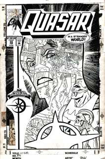 John Heebink - quasar #55 cover (quasar, kayla ballantine, stranger, skeletron! ) 1993