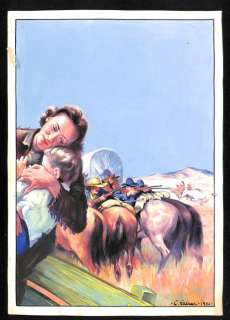 Kurt Caesar - illustrazione originale "Madre e figlio" - Loose page (1952)