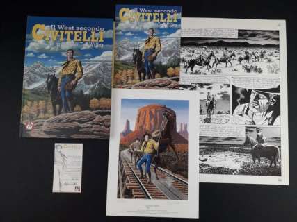 Tex - F. Civitelli - Tavola Originale "La Cavalcata del Morto" + Vol. Il Mio Tex, Ex Libris e Lito - Loose page - First edition - (2005/2012) | Catawiki