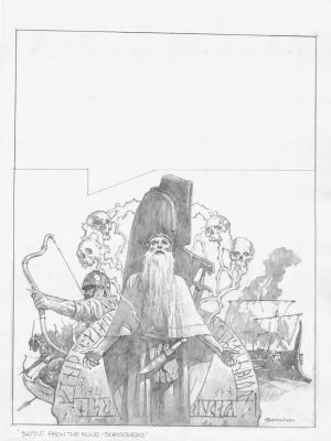 Battle from the Rune-Sorcerers – Original Drawing by Manuel Sanjulian | Corner4art