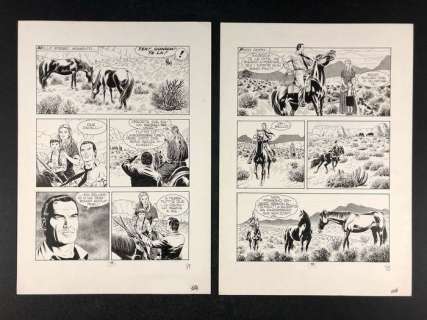Tex n° 476 - Civitelli - 2x tavole originali "L’ uomo venuto dal fiume" - Loose page | Catawiki