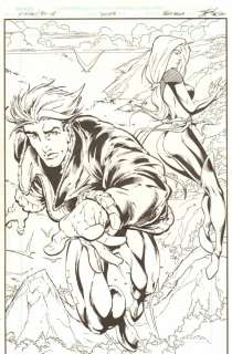 Fabio Laguna - X-Man Pin-Up Sample - 2001 Signed