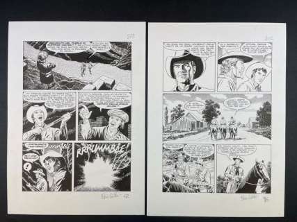 Tex nn. 674/675 - F. Civitelli - 2x tavole original "Il segno di Yama" - Loose page | Catawiki