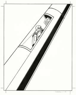 Teun Berserik | Blake et Mortimer, Le dernier Espadon, couverture originale à l’encre de chine réalisée pour le tirage de luxe paru en 2022 chez Blake et Mortimer. | Septimus