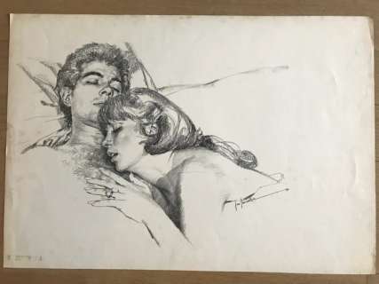 Gonzã¡Lez, José | GonzÃ¡lez, José - Original drawing - Pareja cama - (1980) | Catawiki
