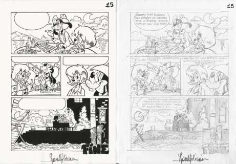 Lara Molinari | I Classici di Walt Disney seconda serie #519 - Lara Molinari - tavola originale + preparatorio "Indiana Pipps, alla Ricerca della CiviltÃ  Perduta" - Exemplaire unique - (2020) | Catawiki