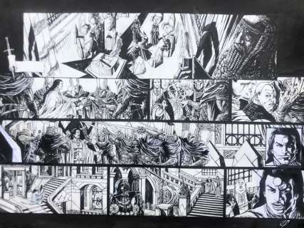 Pontet, Cyril | Pontet, Cyril - Double planche originale - Chroniques de la Lune noire T13 - La Prophétie - (2006) | Catawiki