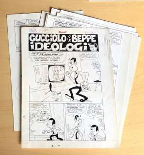 Renzi / Perego | Cucciolo N. 15 - 12x tavole originali - epis. completo "Cucciolo e Beppe ideologi" - Page volante - Exemplaire unique - (1972) | Catawiki