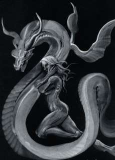 Cabral, Ciruelo | Ciruelo Cabral - Original painting - The Woman & The Dragon D-320a | Catawiki