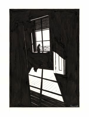 Christophe Chabouté | Chats, 2023 - Dehors | Huberty Breyne Gallery