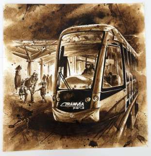 Juapi Coffee Artist | Original Coffee Painting - TRANVIA (2017) | Catawiki
