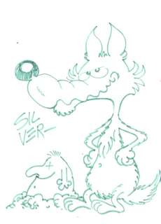 Silver | Lupo Alberto - Silver - Illustrazione Originale "Lupo Alberto e Enrico , la talpa" - Page volante - Exemplaire unique - (1998) | Catawiki