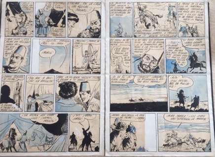 Alberto Breccia | A. Breccia - 2x tavole originali "Las Aguilas de la Estepa" - Page volante - (1945) | Catawiki
