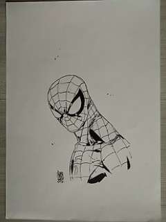 Giuseppe Camuncoli | Spiderman - Giuseppe "Cammo" Camuncoli - illustrazione originale Spiderman big size A3 - Page volante - Exemplaire unique - (2018) | Catawiki