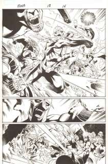 Scott Hanna, Wellington Alves - Nova #18 p. 16 - nova vs. Skrulls action 1/2 splash - 2008