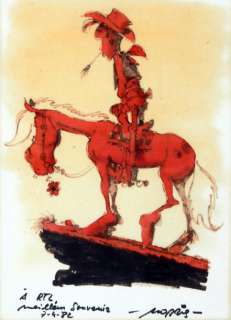 Morris (Maurice de Bevere, Dit) | Morris LUCKY LUKE ET jolly jumper. Feutres et aquarelle… | Coutau Bégarie