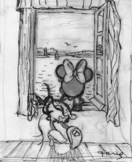 Tony Fernandez, Disney Artist | Daisy Duck inspired by Dali - Original Sketch - Tony Fernandez | Catawiki