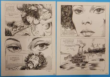 Alberto Del Mestre | La Schiava n. 1 - Del Mestre - 11x Tavole Originali "Radici nere" - Page volante - EO - (1983) | Catawiki