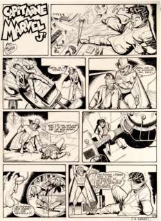 Uderzo Albert | Â«Capitaine Marvel JuniorÂ». Encre de Chine pour la planche | Tessier Sarrou