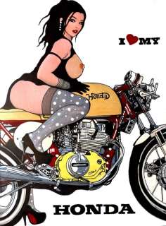 Zeta | Zeta - illustrazione originale - "Antica pubblicitÃ  fake" Vecchia HONDA - Page volante - (2015) | Catawiki