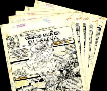 Allen Simon | Simon - VASCO NUNEZ DE BALBOA, Complete 5 Page Story (1945) | Russ Cochran