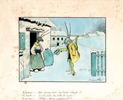 Rabier, Benjamin - La Cigale et la fourmi Illustration originale Ã  l‘encre