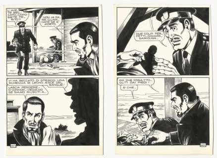 Magnus (Roberto Raviola) | Kriminal #300 - Magnus - 2x tavole originali "Le Bare di Ghiaccio" - Page volante - Exemplaire unique - (1971) | Catawiki