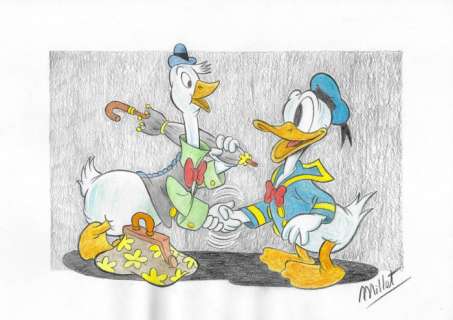 Millet | Millet - Original Drawing - DIN A3 - Donald Duck | Catawiki