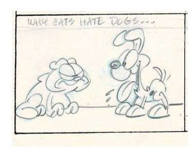 Jim Davis | Garfield - Original ’Sunday’ comic Art - Prelim - Exemplaire unique - (1989) | Catawiki
